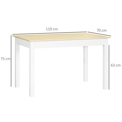Dining Table for 4 to 6 Kitchen Table with Thick Legs Oak Wood Grain