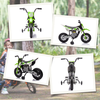 12V Kids Electric Motorbike w/ Twist Grip Throttle, Music - Green