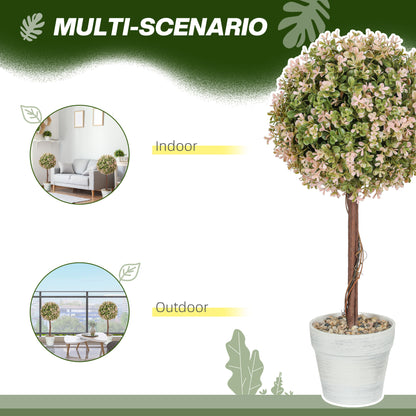 Set of 2 Decorative Artificial Plants, Cream White