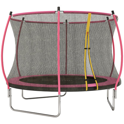 10ft Trampoline with Enclosure Net and Spring Cover, Pink