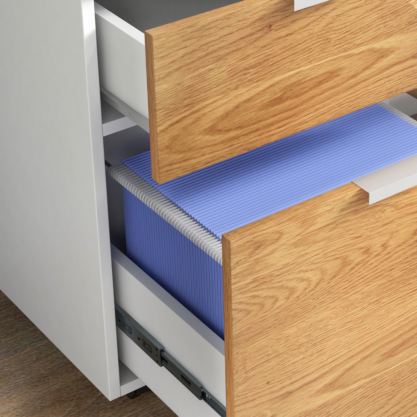 2 Drawer Filing Cabinet with Adjustable Hanging Bars for A4 and Letter
