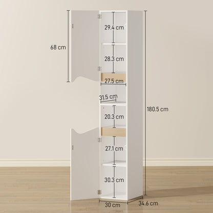 Slim Bathroom Storage Cabinet, Tall Bathroom Cabinet with 2 Doors