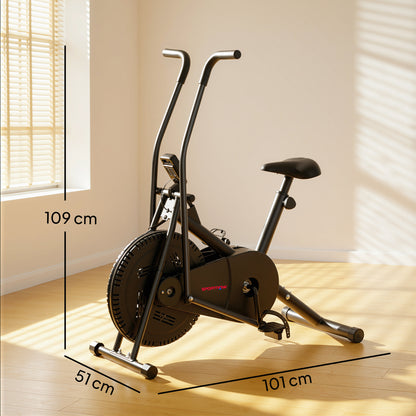 Exercise Bike with Adjustable Seat, LCD Display, Smooth Belt Drive