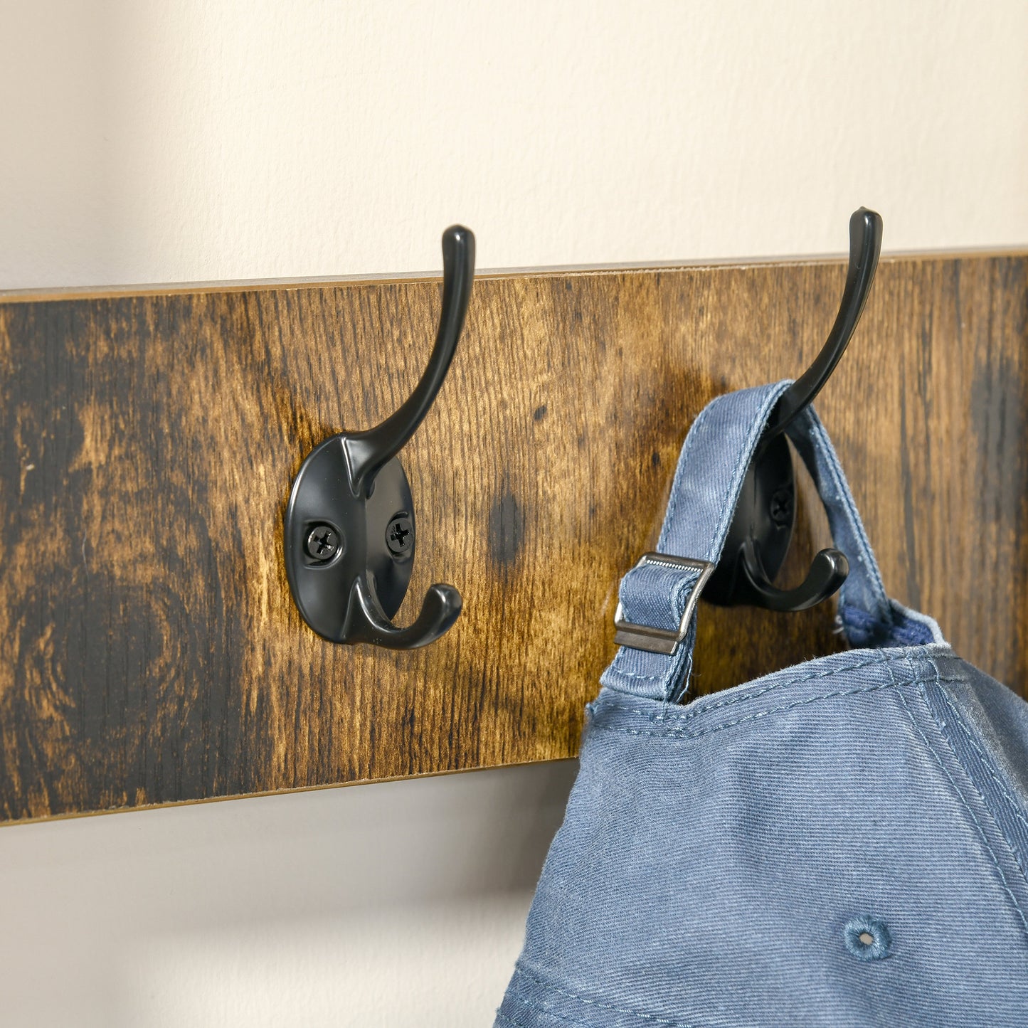 Entryway Coat Rack Hall Tree Shoe Bench 3 in 1 Design Metal Storage Rack