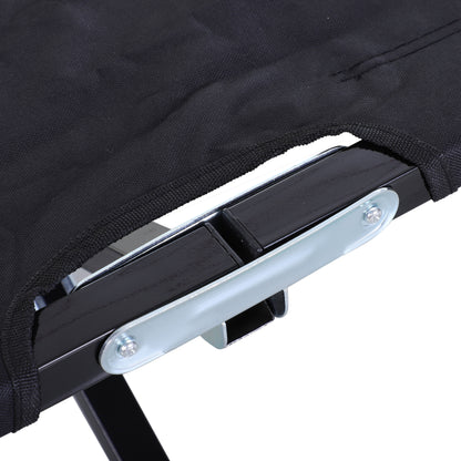 Double Camping Folding Cot Outdoor Portable Sleeping Bed, Black
