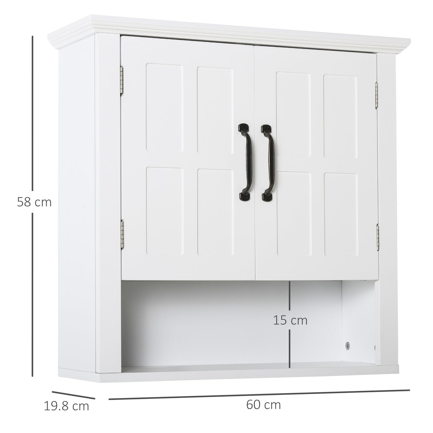 Bathroom Wall Cabinet, Medicine Cabinet w/ Adjustable Shelf, White