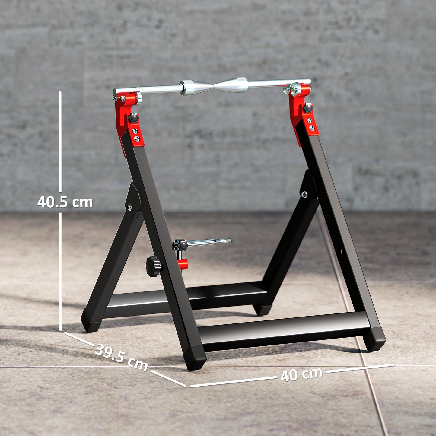 Steel Motorcycle Wheel Balancer Truing Stand with Spoke Wrench, Black