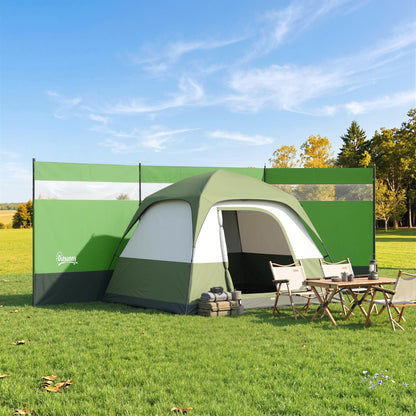 Camping Windbreaks with Clear Windows , 440 x 140cm, Army Green