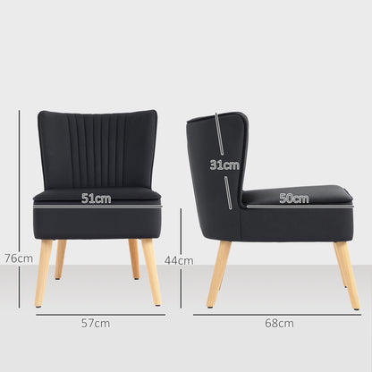 Velvet Accent Chair Occasional Tub Chair for Living Room, Black