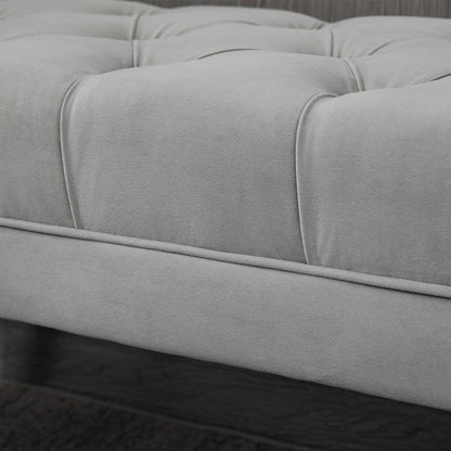 Bed End Bench Button Tufted Upholstered Window Seat for Living Room Grey