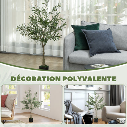 Indoor Artificial Plant, Faux Potted Silk Olive Tree, 120cm