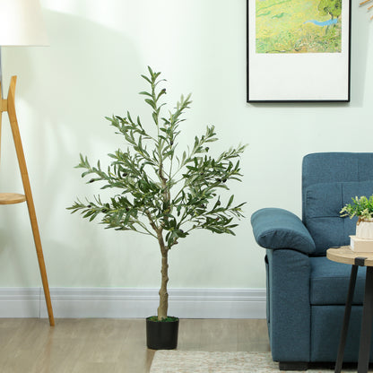 Indoor Artificial Plant, Faux Potted Silk Olive Tree, 120cm