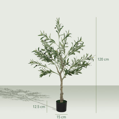 Indoor Artificial Plant, Faux Potted Silk Olive Tree, 120cm