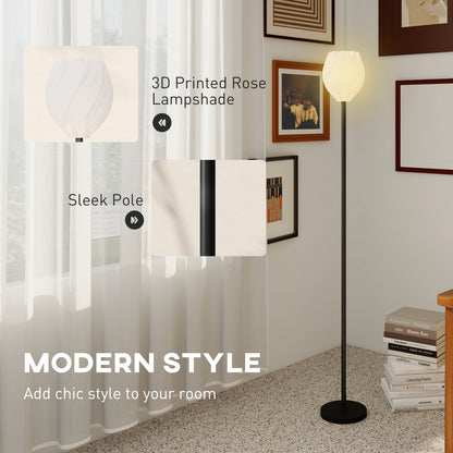 3D Printed Standing Lamp with Shade, E27 Holder without Bulb, White