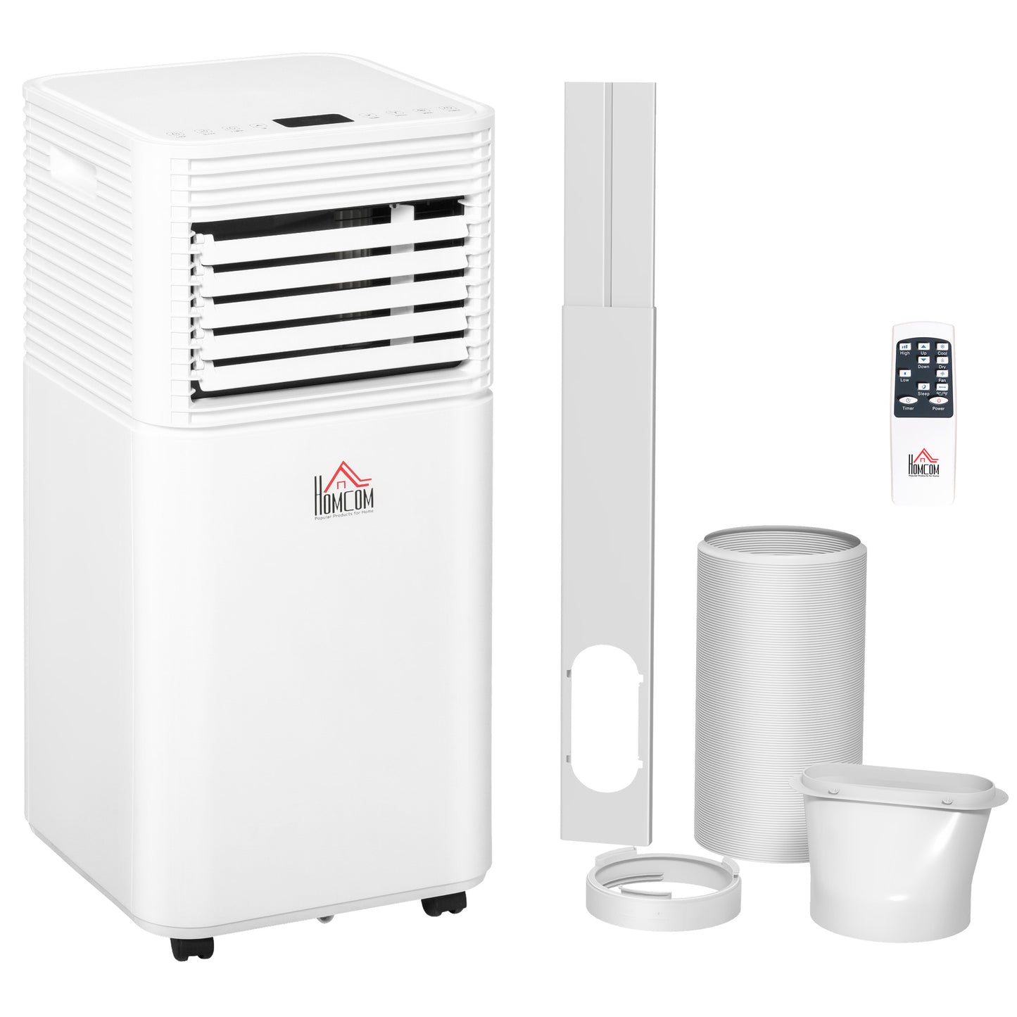 7000BTU Portable Air Conditioner 4 Modes LED Display Timer, White