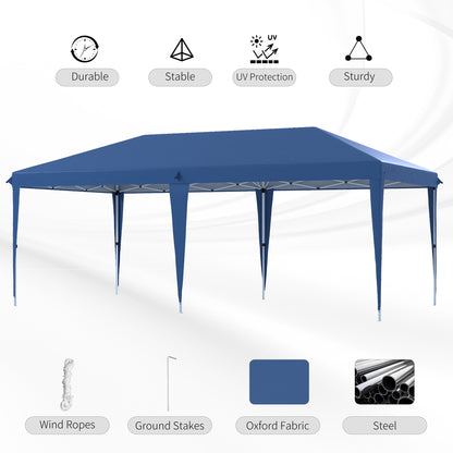 6 x 3(m) Pop Up Gazebo Patio Party Event Heavy Duty Canopy Blue