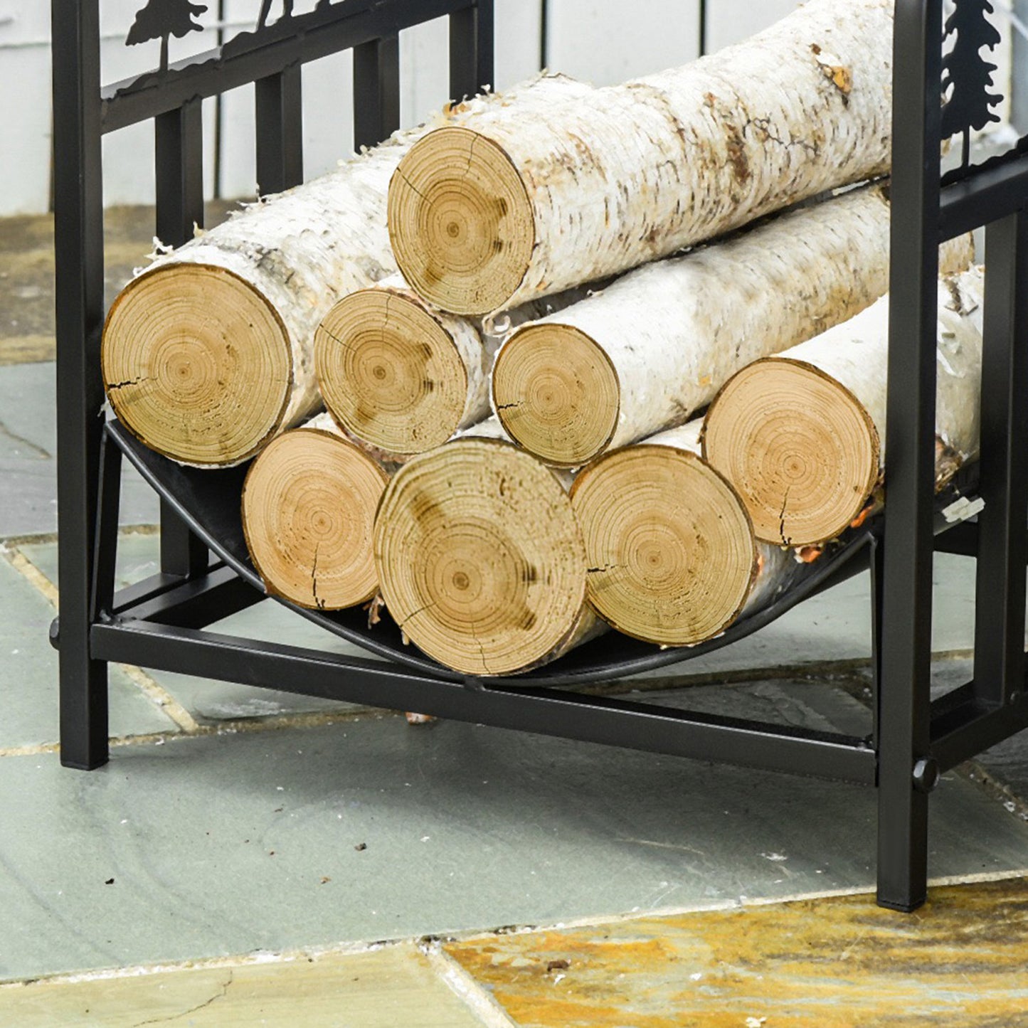 Fire Wood Rack Arced Fireplace Wood Storage