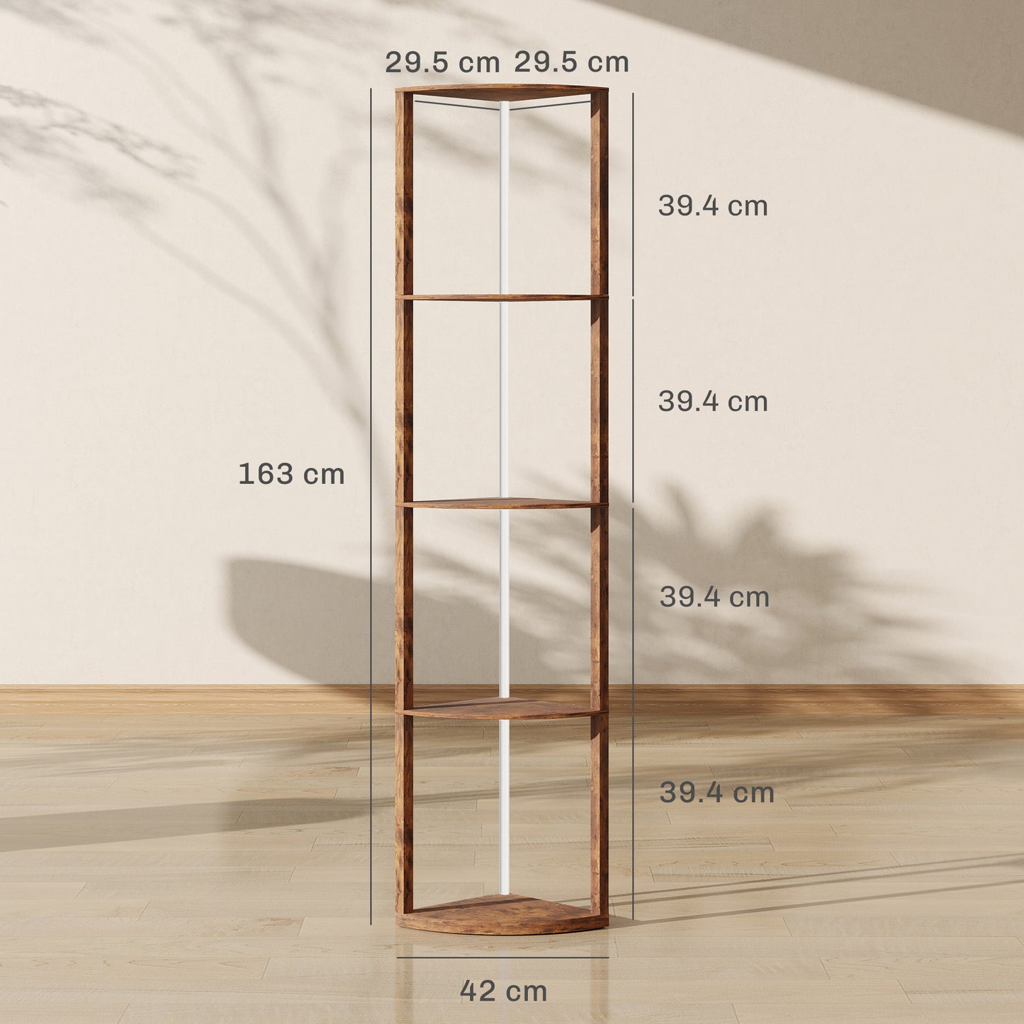 RGB LED Floor Lamp with Shelves and Remote Control for Living Room