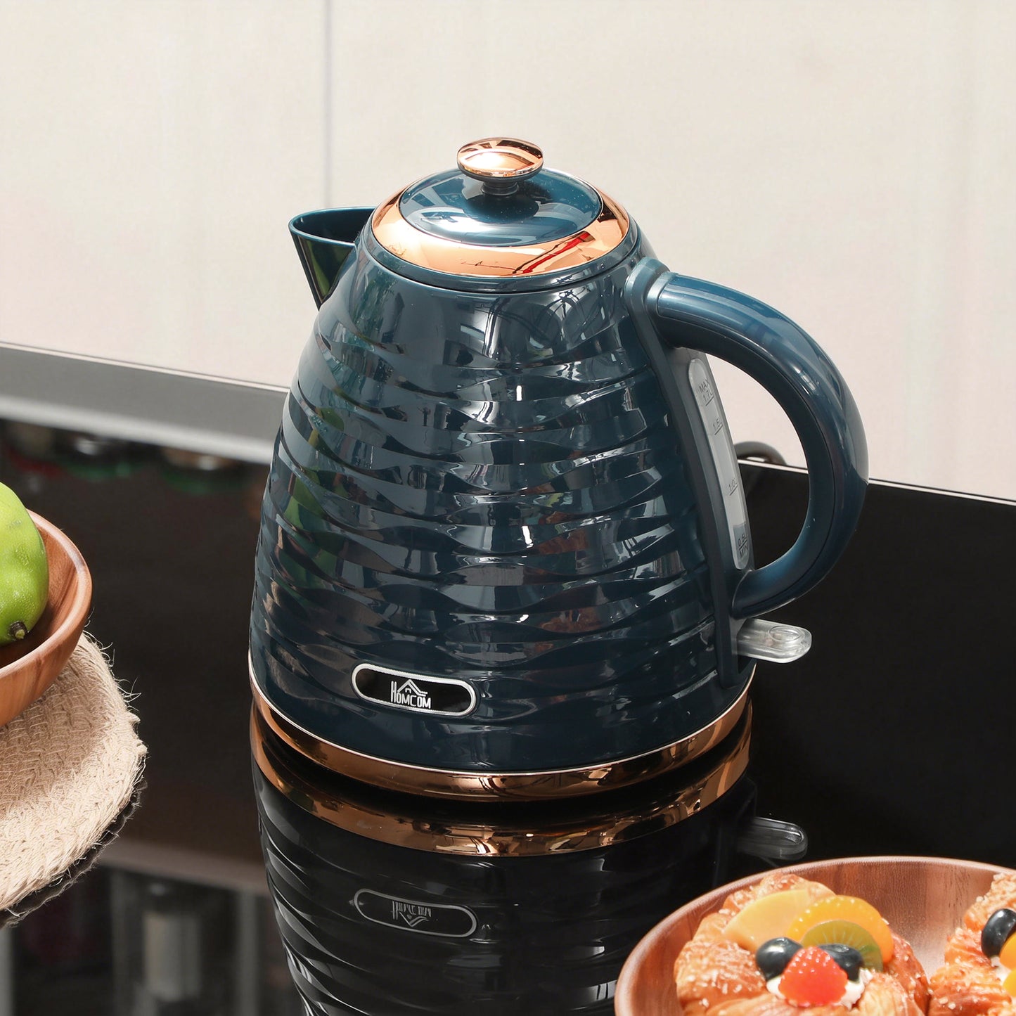 Electric Kettle, Fast Boil, 1.7L, 3kW, Swivel, Dark Blue Ripple