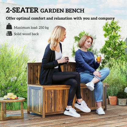 Wood Storage Bench for Patio, Outdoor Garden Seating, Brown