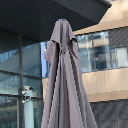 Balcony Half Parasol Semi Round Umbrella Patio Crank Handle (2.3m, Grey)- NO BASE INCLUDED