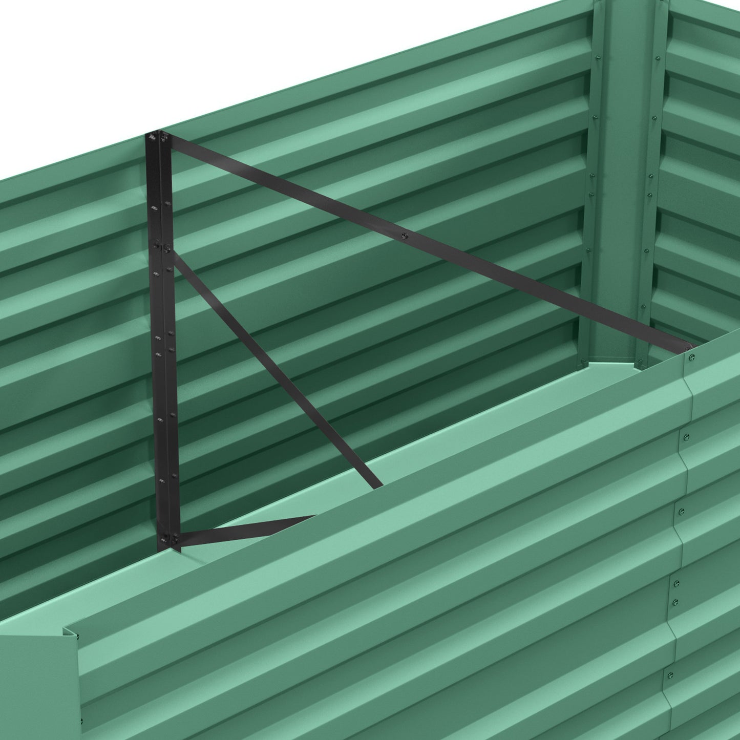 Galvanised Steel Outdoor Raised Bed w/ Reinforced Rod, Light Green