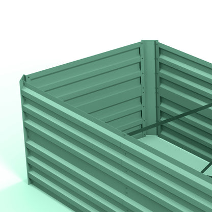Galvanised Steel Outdoor Raised Bed w/ Reinforced Rod, Light Green
