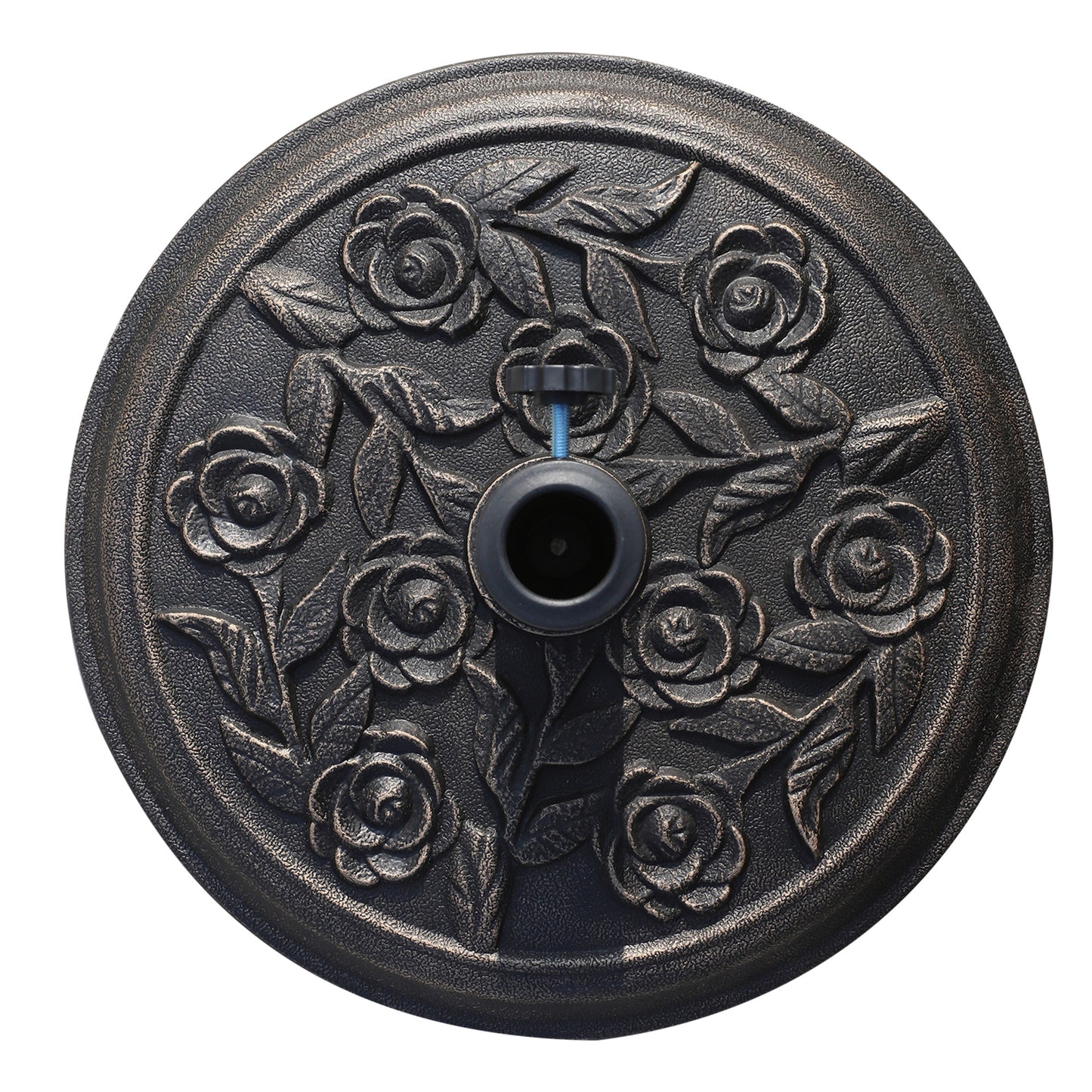 9kg Garden Parasol Base, Round Resin Sun Umbrella Base, Bronze
