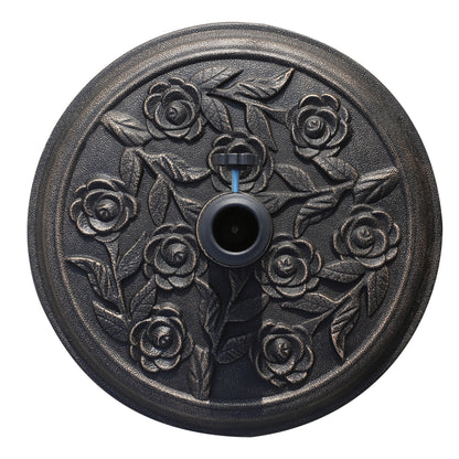 9kg Garden Parasol Base, Round Resin Sun Umbrella Base, Bronze