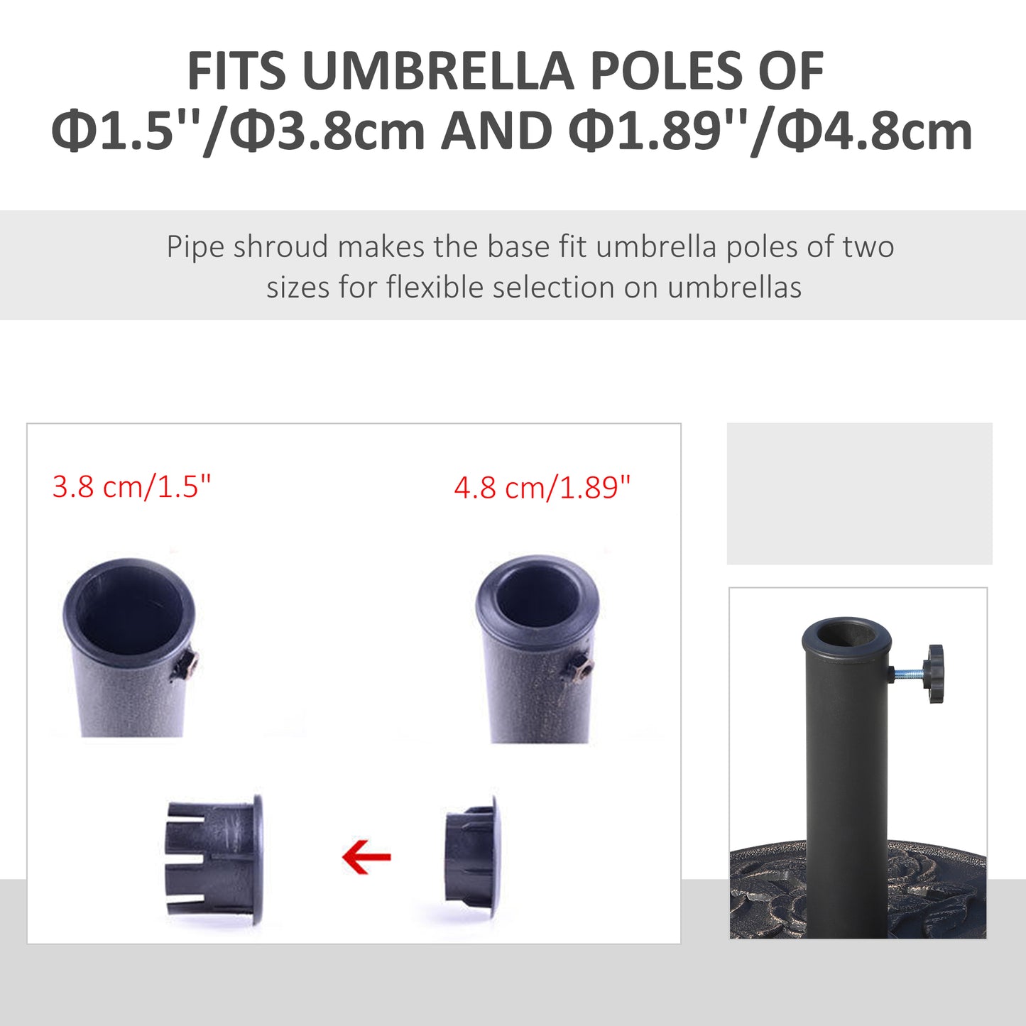 9kg Garden Parasol Base, Round Resin Sun Umbrella Base, Bronze