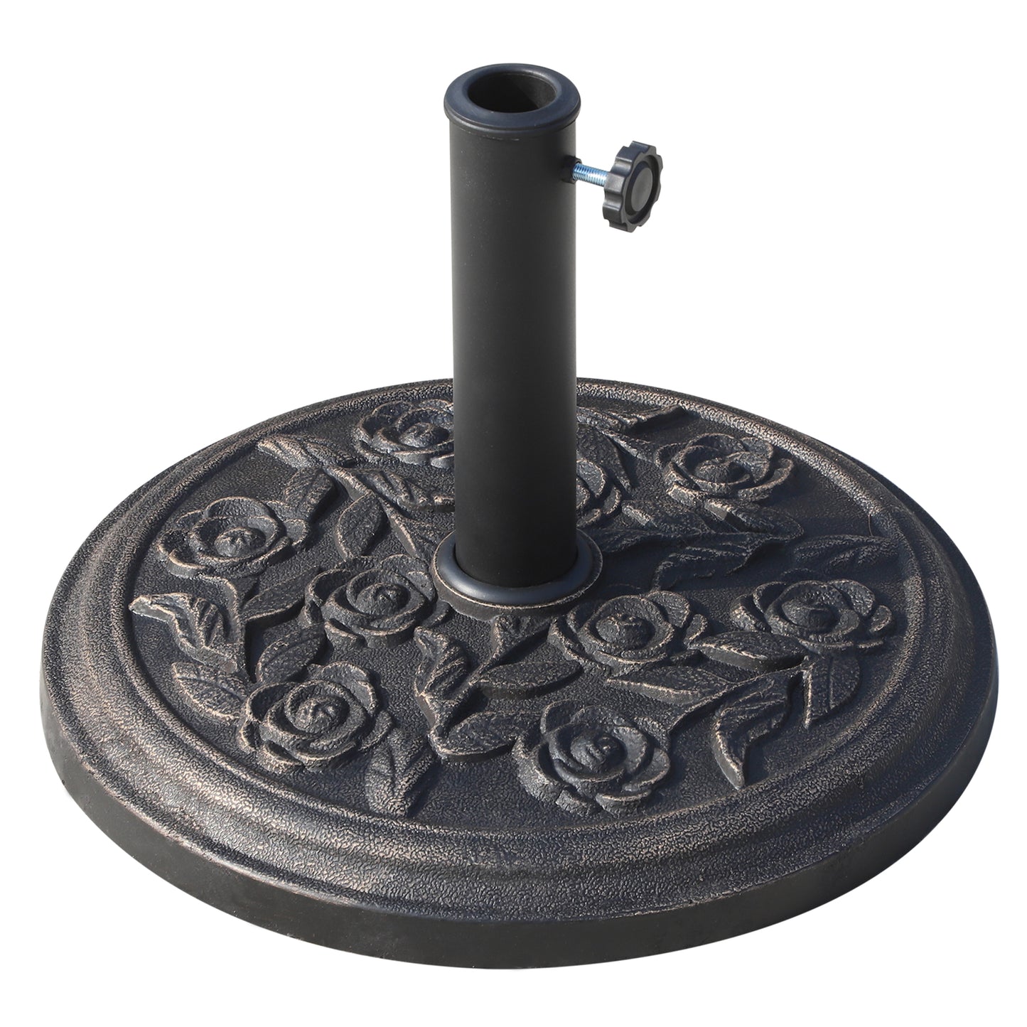 9kg Garden Parasol Base, Round Resin Sun Umbrella Base, Bronze