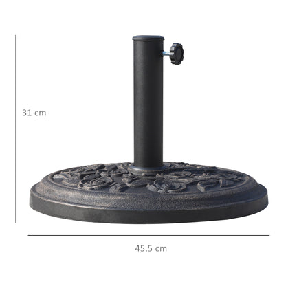 9kg Garden Parasol Base, Round Resin Sun Umbrella Base, Bronze