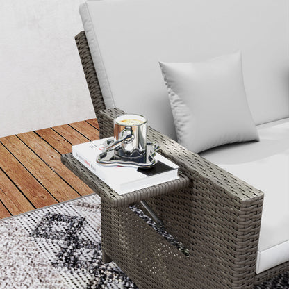 Garden Rattan Furniture Set 2 Seater Patio Sun Lounger Daybed Sun Bed