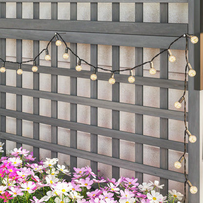 Wood Planter with Trellis for Climbing Plants Planter Box Dark Grey