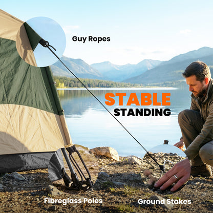 Double Layer Pop Up Tent with Rainfly, Portable Camping Shelter