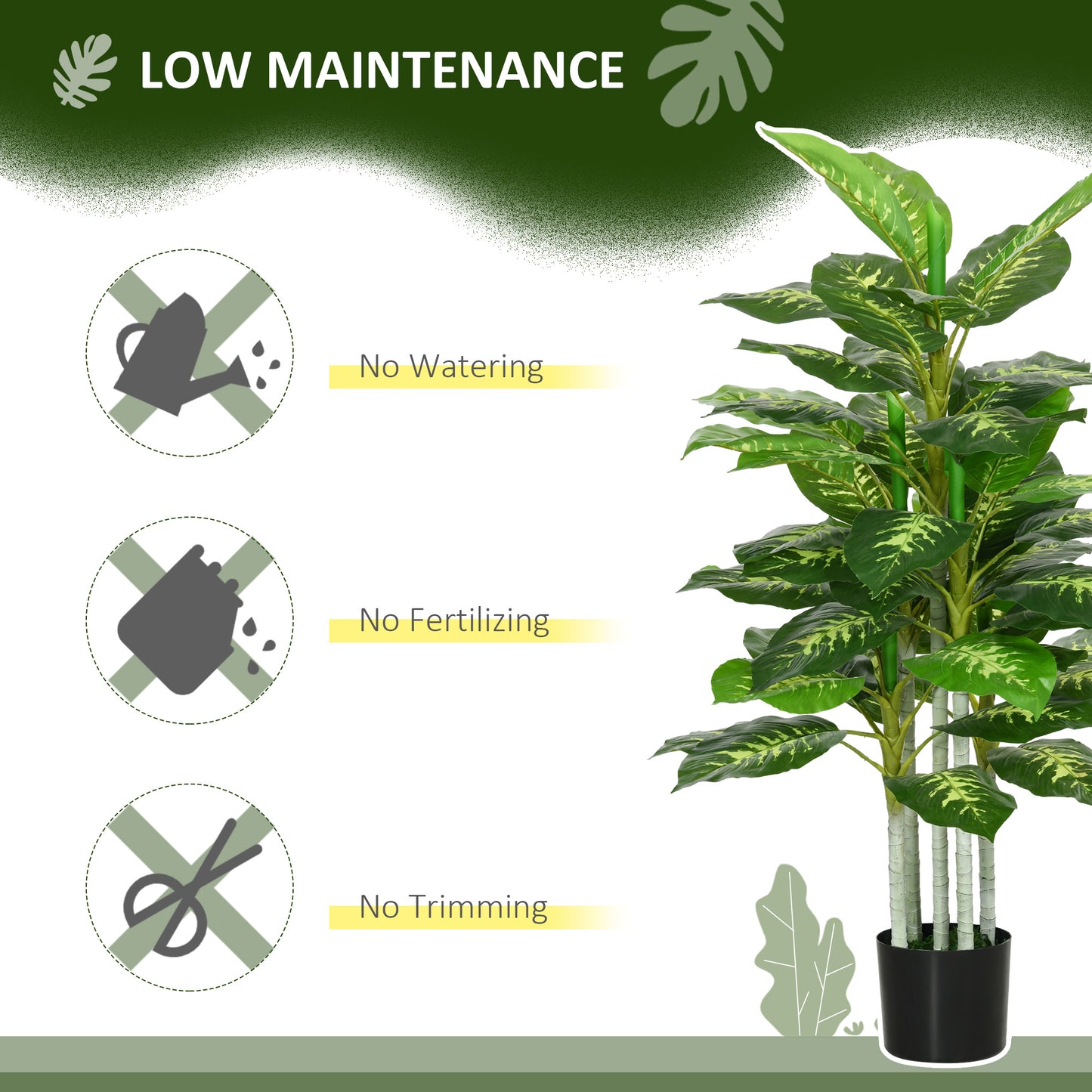 Artificial Evergreen Tree Fake Plant in Pot Indoor Outdoor Decor