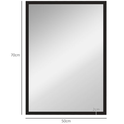 70x50cm Wall Bathroom Mirror for Home Decor, Vanity Mirror, Black
