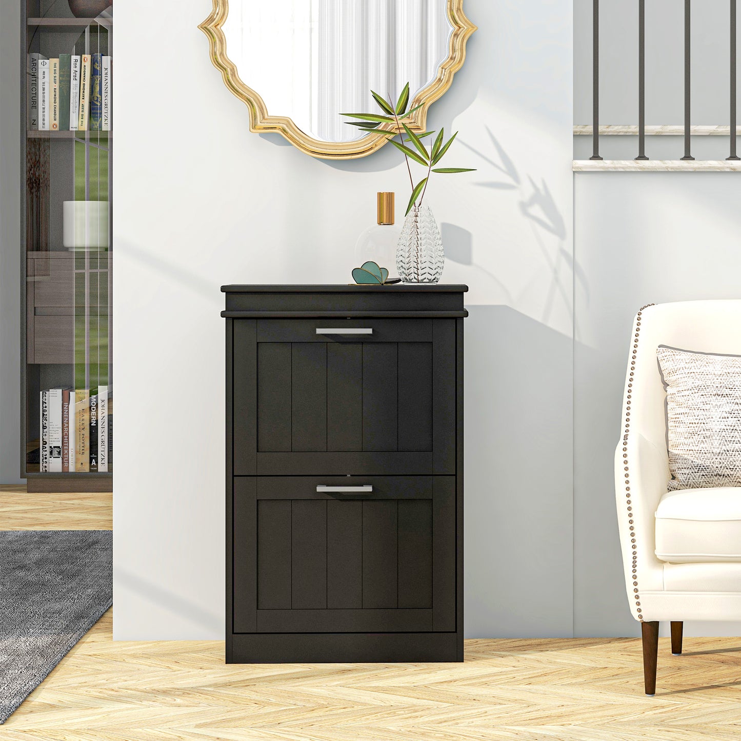 3 Drawer File Cabinet Rolling Filing Cabinet for A4 and Letter Black