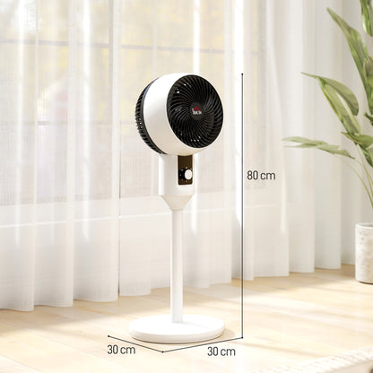 9 Inch Air Circulator Fan 70° Oscillation Carry Handle Black White