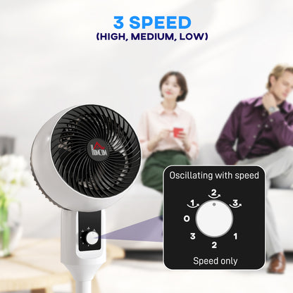 9 Inch Air Circulator Fan 70° Oscillation Carry Handle Black White