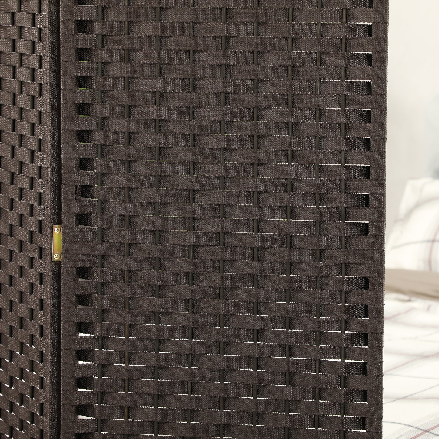 4 Panel Folding Room Divider, Privacy Screen, 160 x 170cm, Brown