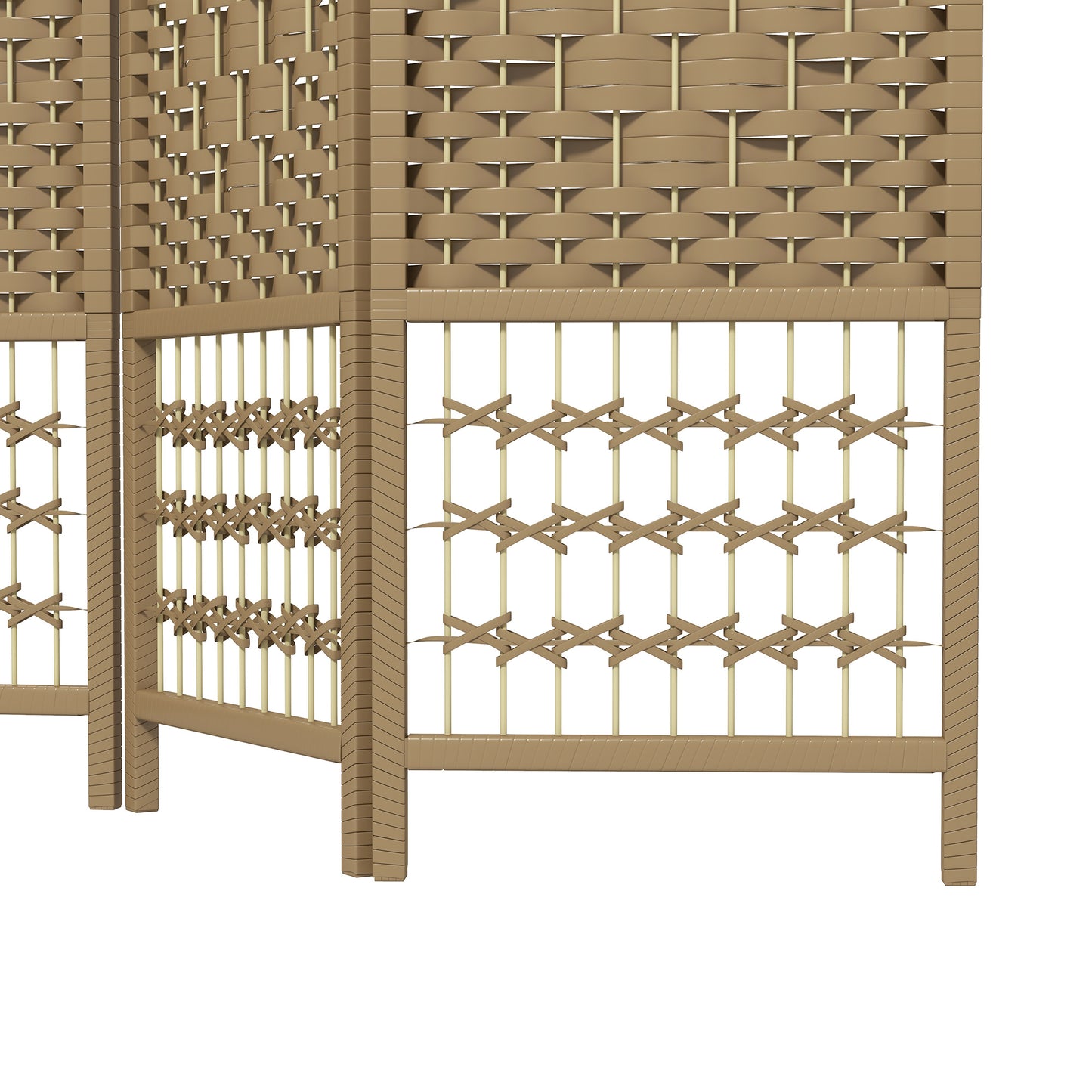 3 Panel Folding Room Divider, Freestanding Privacy Screen, Natural