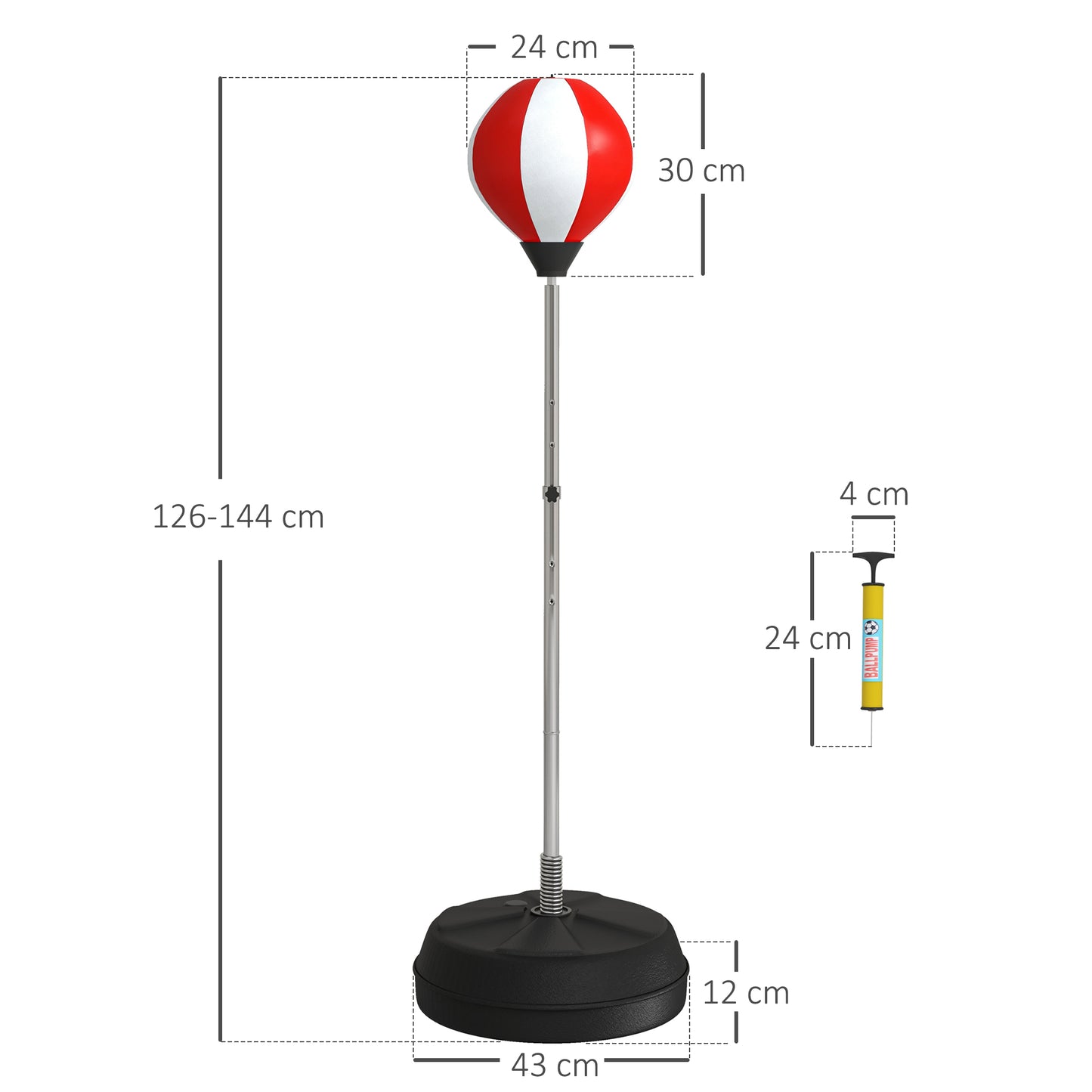 Punching Bag with Stand Boxing Bag Set with Adjustable Height Red
