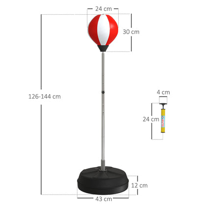 Punching Bag with Stand Boxing Bag Set with Adjustable Height Red
