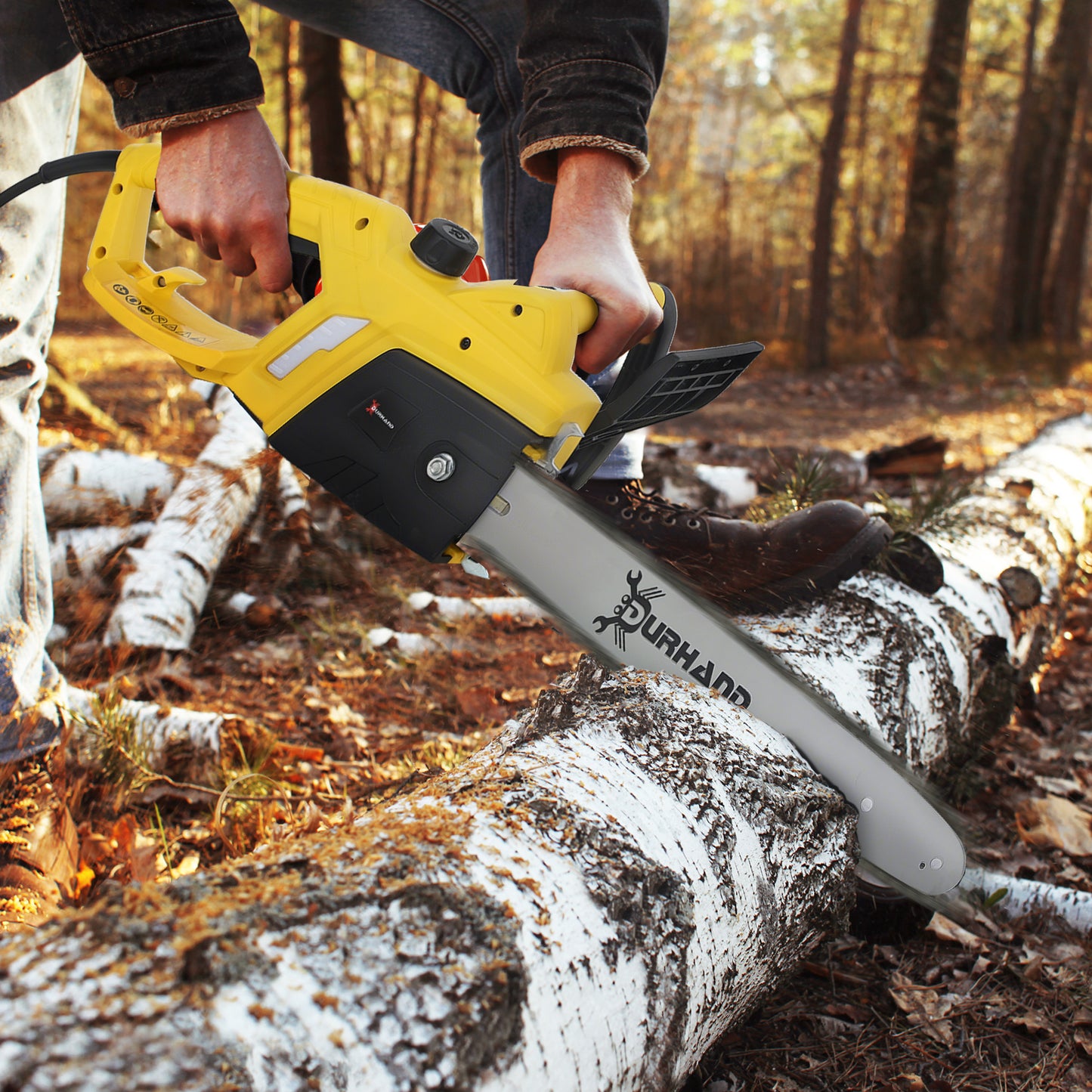 Electric Chainsaw Garden Tools, 2000 W for Wood, Yellow