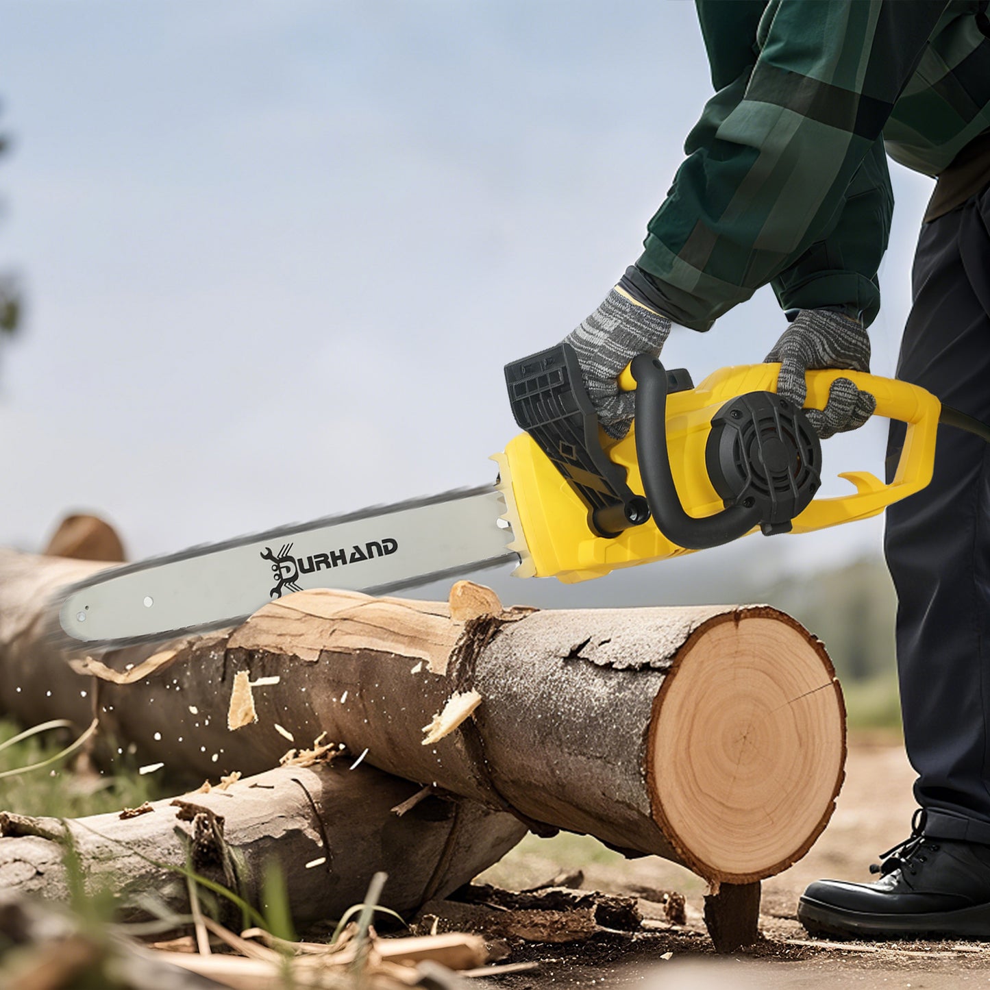 Electric Chainsaw Garden Tools, 2000 W for Wood, Yellow