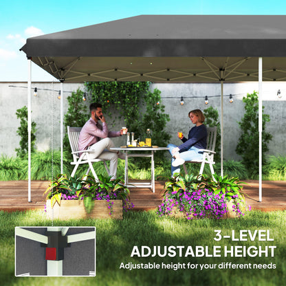 6 x 3(m) Pop Up Party Tent Canopy with 6 Removable Sidewalls Black