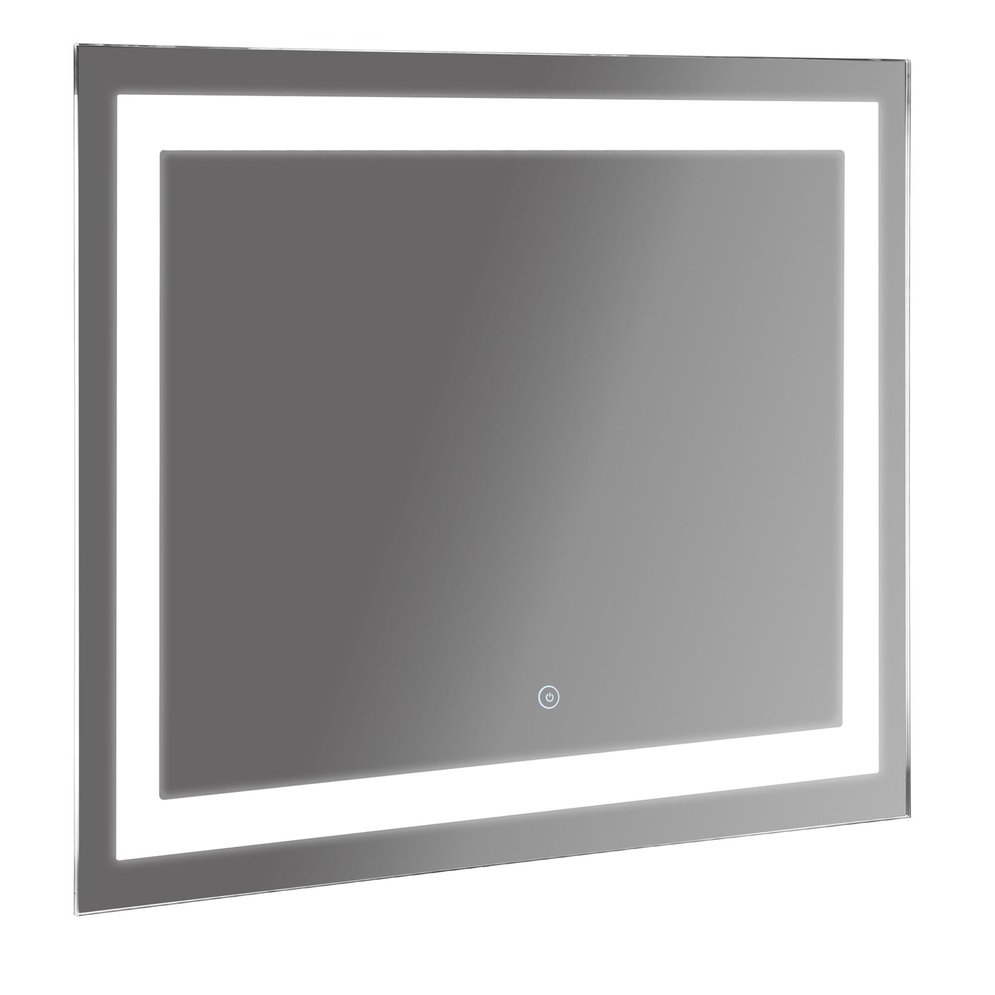 kleankin 80x60cm LED Bathroom Mirror Wall Mounted Vanity Illuminated w/ Touch Switch Accessories Home Furnishings