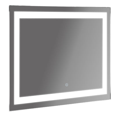 kleankin 80x60cm LED Bathroom Mirror Wall Mounted Vanity Illuminated w/ Touch Switch Accessories Home Furnishings