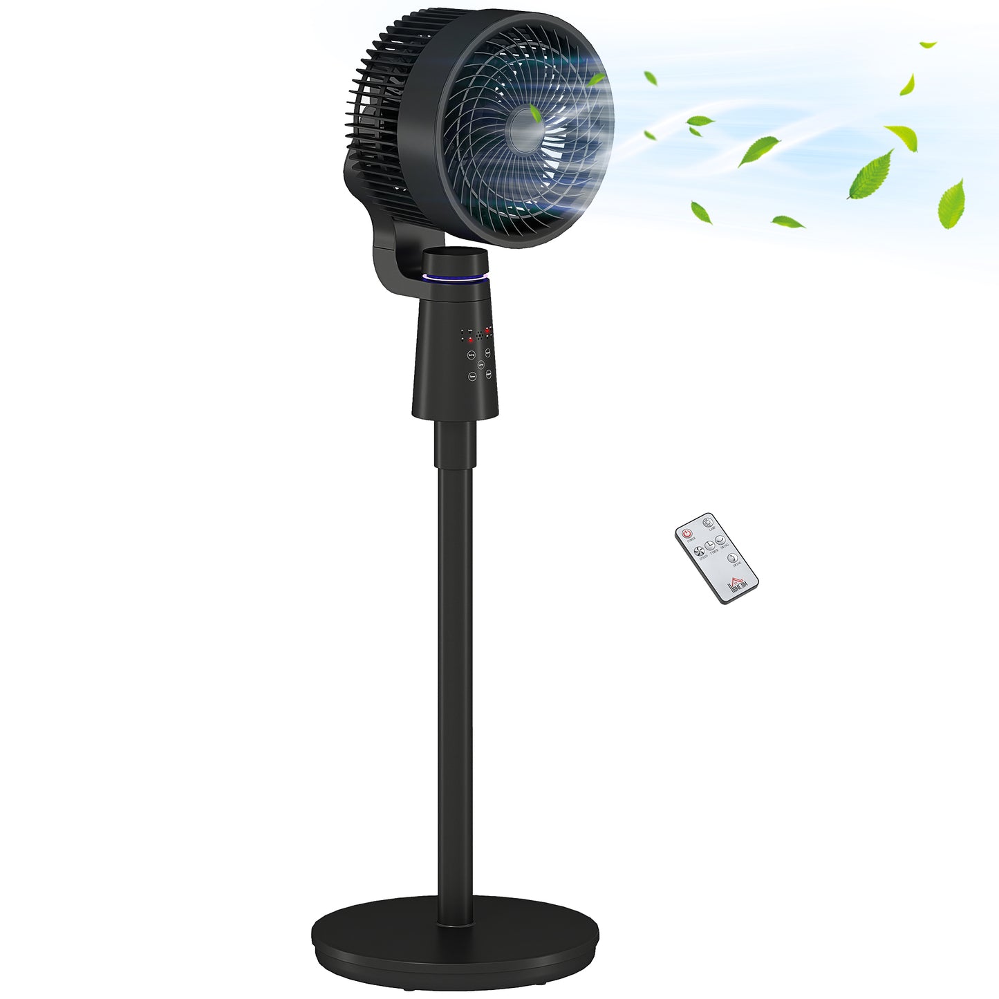 Pedestal Fan, Air Circulation Fan with Oscillating, Tilt, Black